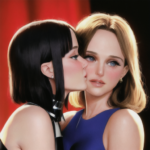 Alexis Bledel kissing Natalie Portman