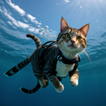 cat scuba diving