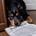 dog reading the paper