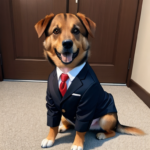 AI Image: dog dressed in a suite