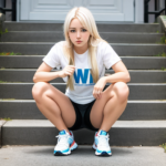 White blonde squat