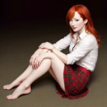 Picture of Alicia Witt barefoot in a plaid skirt