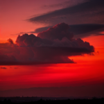 red clouds, red sky,