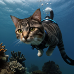 cat scuba diving