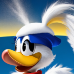 AI Image: Donald Duck making a like of cocain