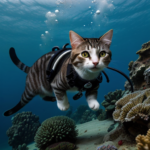 cat scuba diving