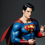 Superman with his hamster sidekick