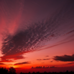 red clouds, red sky, cloudy sky, overcast,