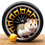 AI Image: Hamster running in a wheel