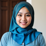 A malay hijab girl, smiling