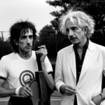 Keith Richards and Albert Einstein play tennis