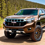 A lifted Yukon with bronze wheels