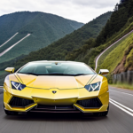 A Lamborghini being driven by a fat guy