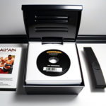 Create a stunning product photograph with 2 items: 1: A George Foreman Grill in a box, and 2: an appealing shot of Muhammed Ali on a box of DVD’s