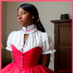 a female slave with collars