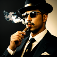 photorealistic, cigar, smoke