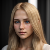 professional, masterpiece, 8k, hyperrealistic portrait of a 19yo cute blonde girl, long hair, (looking shy:1.3), detailed face, detailed skin, photography, hq, photorealistic,