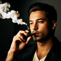 photorealistic, cigar, smoke