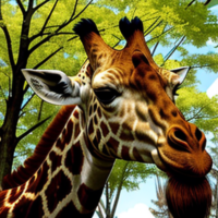 giraffe eating leaves from a tall tree