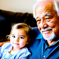 Grandfather and young granddaughter