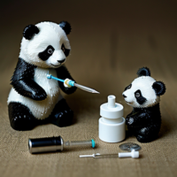 Tinkerbell stabbing a panda with a syringe