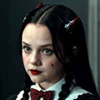 Wednesday Addams murdering a clown