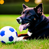 dog playing with ball