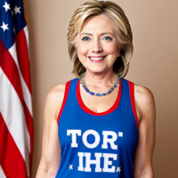 Hillary Clinton white tank top