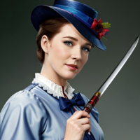 Julie Andrews Mary Poppins with a katana