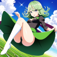 Up-skirt Picture of tiny, scantily-clad Tatsumaki flying