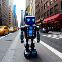 Picture of a robot in nyc