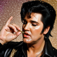 Elvis barfing glitter