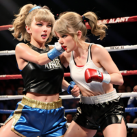 Taylor Swift punching a midget