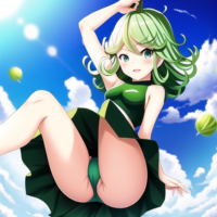 Up-skirt Picture of tiny, scantily-clad Tatsumaki flying