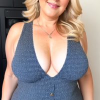 Blonde 45 year old mom pale skin plus size fat chubby