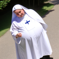 White Nun fat chubby