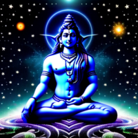 Lord shiva in cosmic background