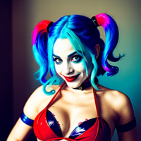 Harley Quinn wrapped with tentacles