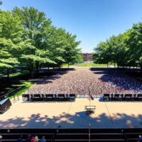 Picture of the stage at Perry Square in Erie, PA