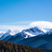 Picture of snow capped mountains