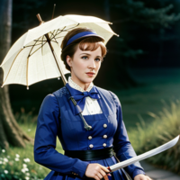 Julie Andrews Mary Poppins with a katana