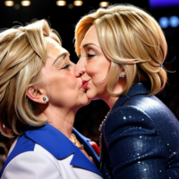 Ludacris kissing Hillary Clinton