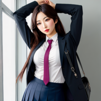 School uniform exposed shibari