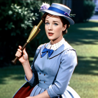 Julie Andrews Mary Poppins with a hammer