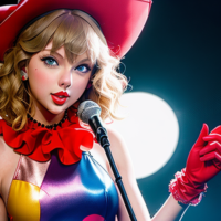 Taylor Swift performing open heart surgery on a clown