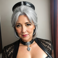 gray haired mature female domina