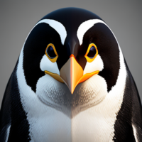 Create a picture of a mean, penguin. For realistic, ultra HD. Make sure he looks mean, but very realistic.