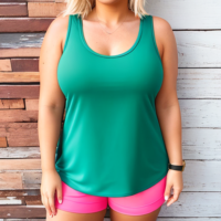 Short chubby blonde fat arms tank top