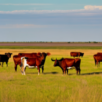 Make a logo for Prairie Rose Shorthorns using barn red and beige for the colors and a shorthorn cow and calf if possible