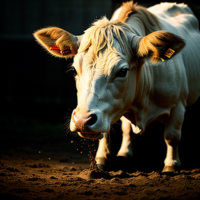 Shadowy Taylor Swift butchering a cow hyper-realistic detailed skin